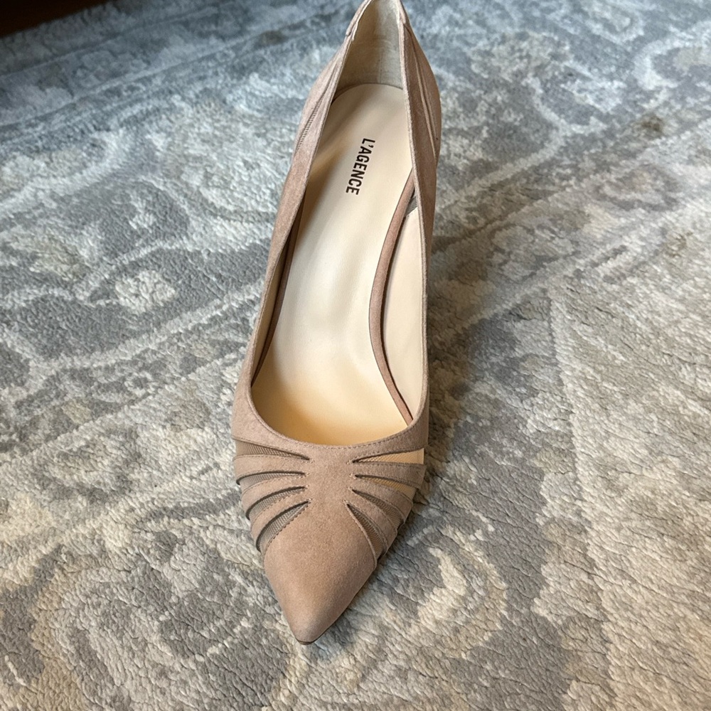 L'AGENCE Taupe Suede Heels